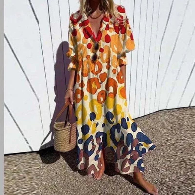 Bethany | Women’s Boho Floral Long Sleeve Maxi Dress
