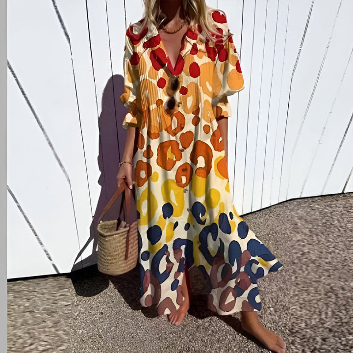 Hannah Floral Button Smock Dress - Elena Harper
