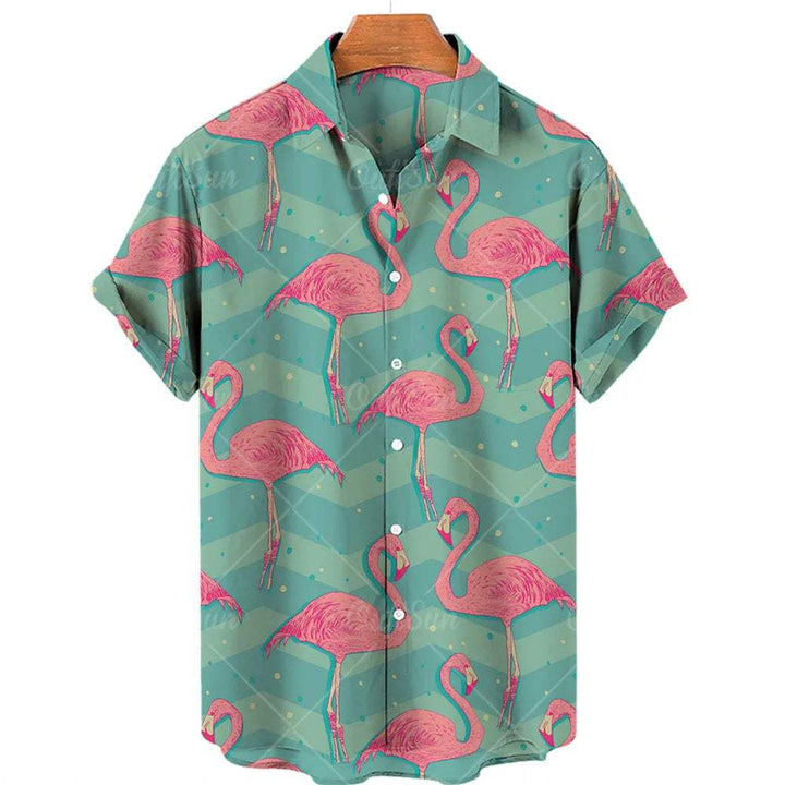 Men's Shirt Duck Print High-Quality Polyester Perfect for Summer Outings - Elena Harper