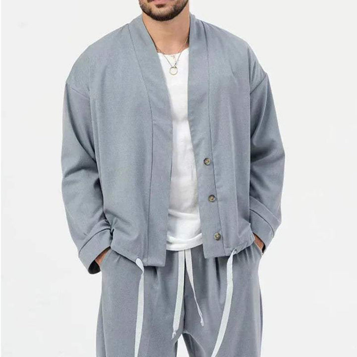 Leather Jacket and Pants Set Minimalist Relaxed Fit Perfect for Casual Occasions, view 8 - Elena Harper