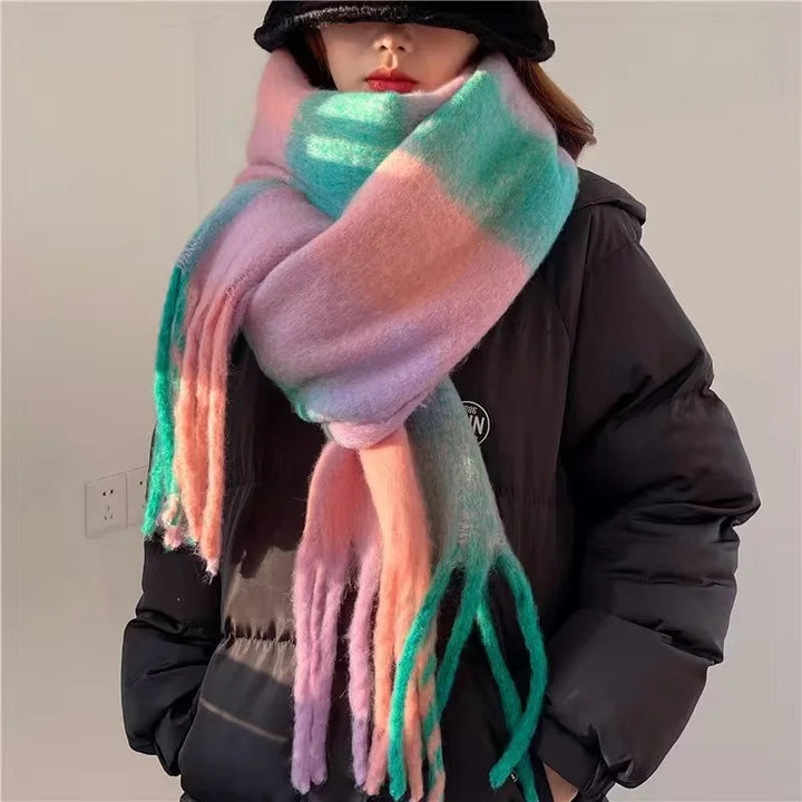 Scarvello Thick Warm Colored Wool Scarf, view 6 - Elena Harper