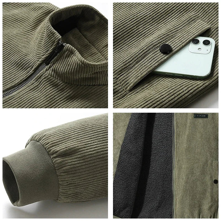 LAURENT MONACO | FLEECE JACKET WITH CORDUROY FOR MEN