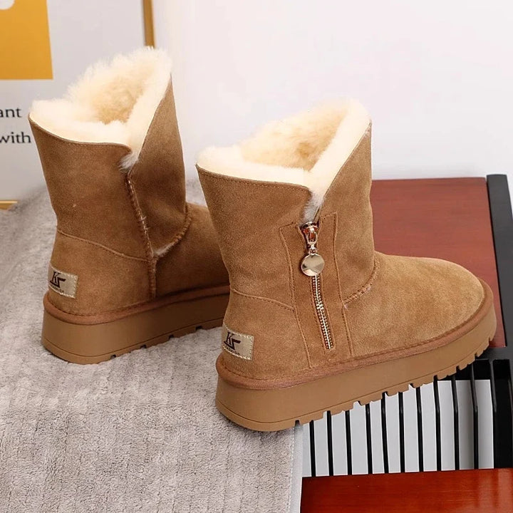 Women's Fleece Mid-Calf Snow Boots Clairvane, view 3 - Elena Harper