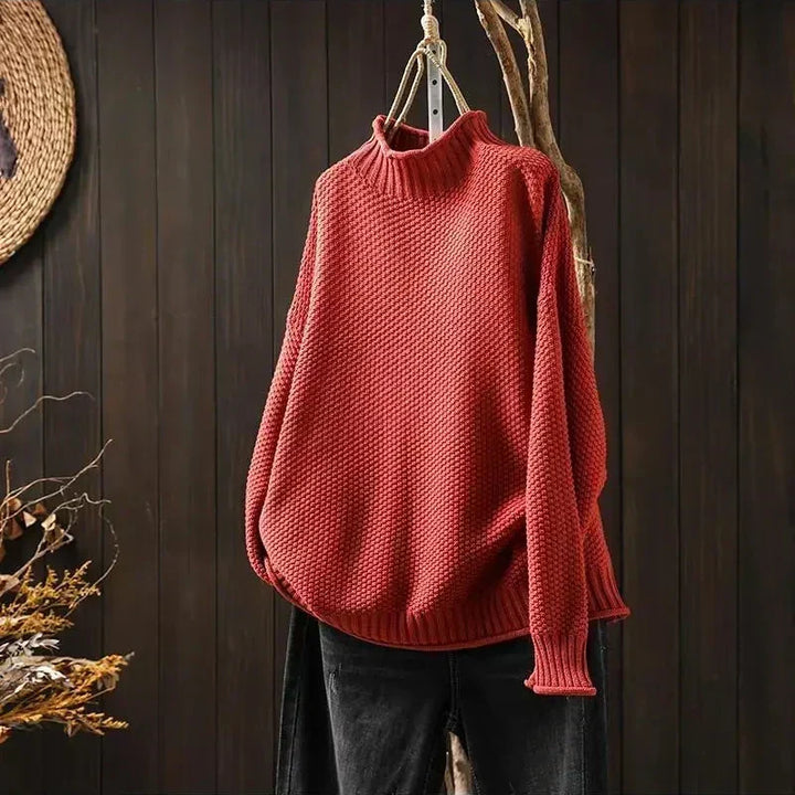 Oriane - Textured Mock-Neck Sweater