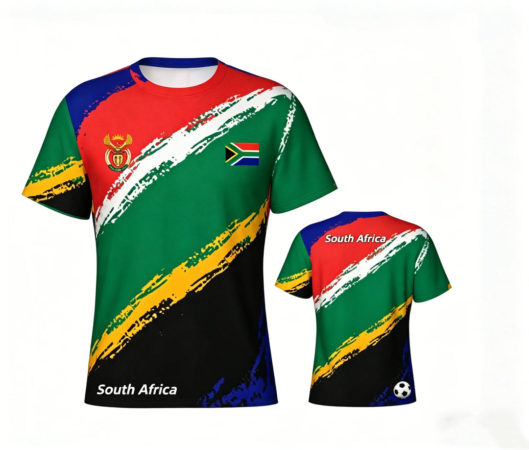 South Africa World Cup 2026 competition top by Emma & Rose Cape Town, featuring team logo and vibrant design.