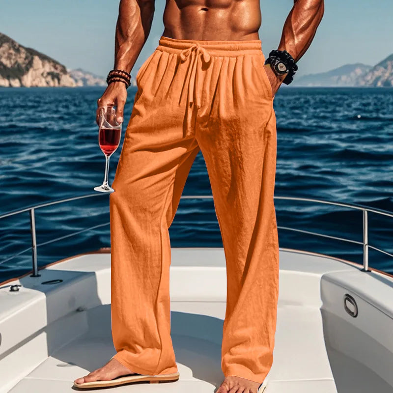 LAURENT MONACO | AZURE LINEN PANTS FOR MEN