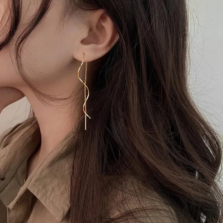 Phaedra™  |  Long Earrings Wavy Design