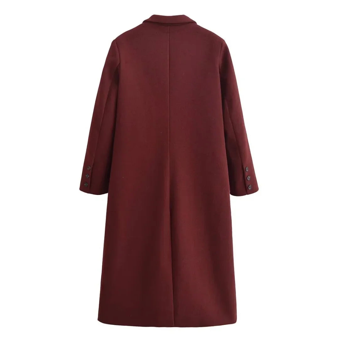 Women's Burgundy Wool Trench Coat – Beatrix