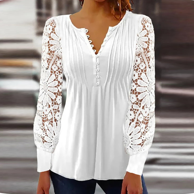 Women's Elegant Long Sleeve Blouse - Versatile & Stylish