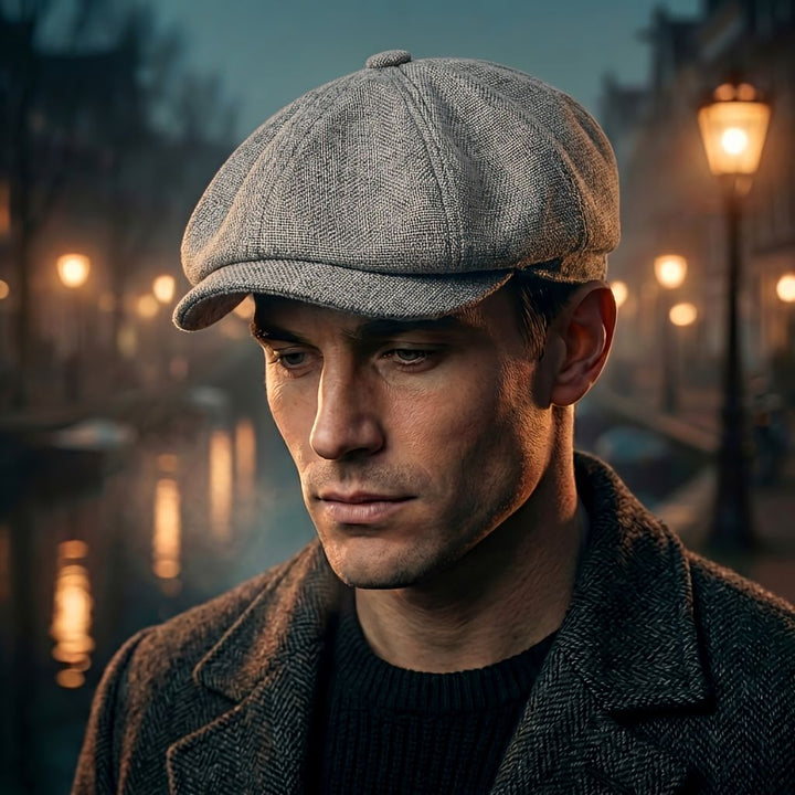 Vintage Flat Cap Classic Retro-Style Newsboy Cap, view 4 - Elena Harper