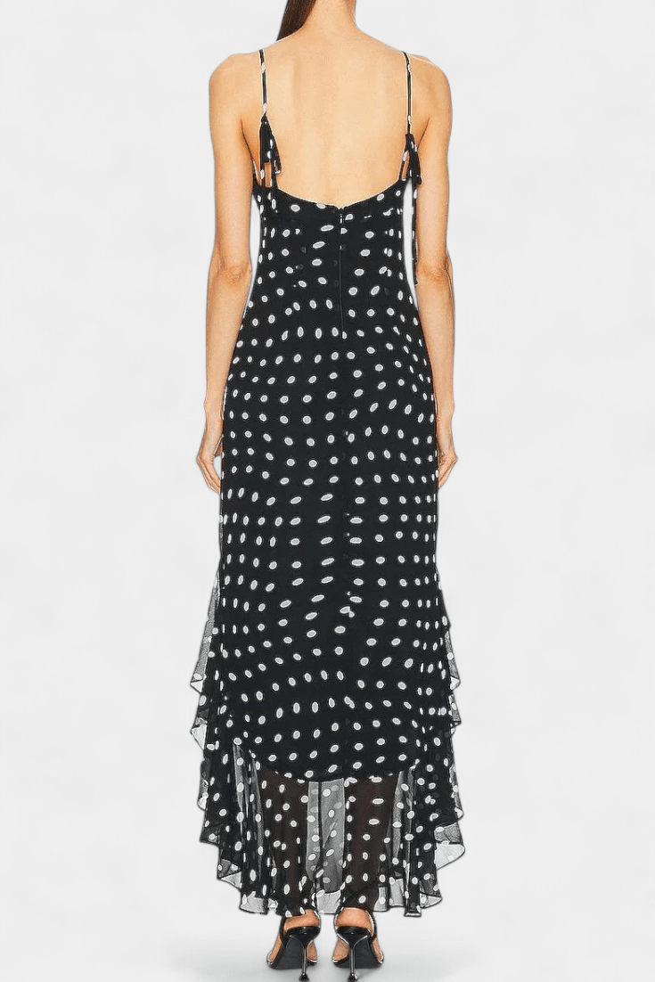 Women's Effortlessly Chic Polka Dot Dress with Adjustable Straps