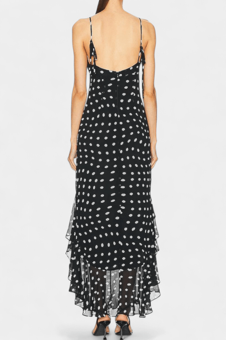 Women's Effortlessly Chic Polka Dot Dress with Adjustable Straps
