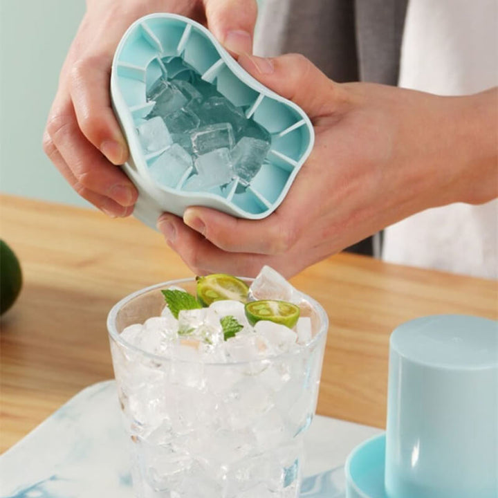 1+1 FREE FrozenIce Portable Silicone Ice Cube Maker with Lid, view 4 - Elena Harper