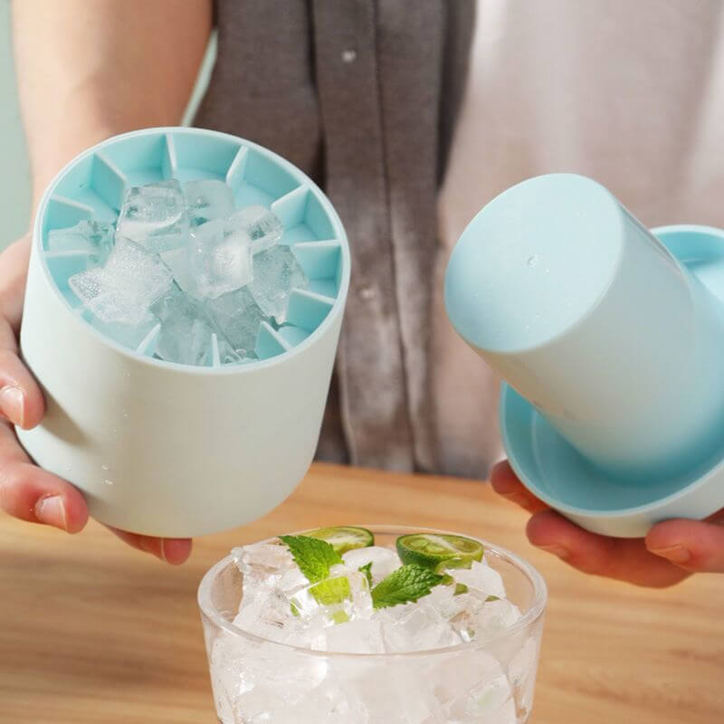 1+1 FREE FrozenIce Portable Silicone Ice Cube Maker with Lid, view 3 - Elena Harper