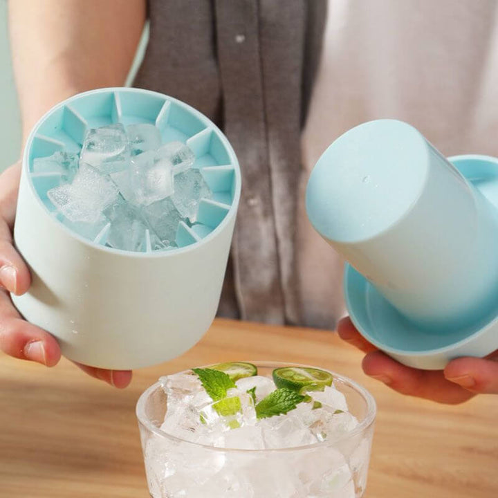 1+1 FREE FrozenIce Portable Silicone Ice Cube Maker with Lid, view 3 - Elena Harper