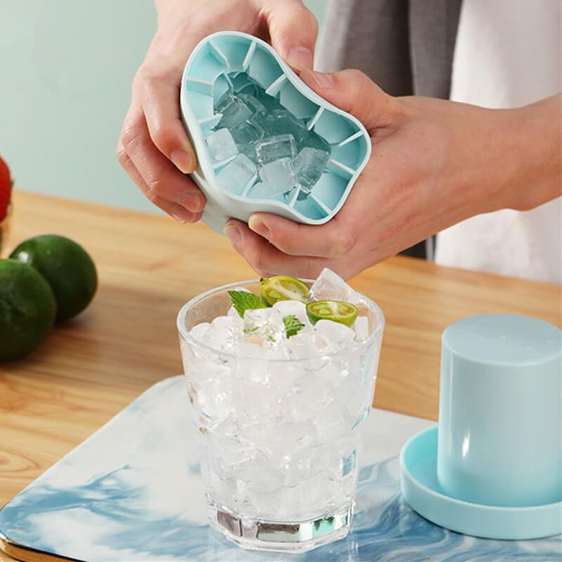 1+1 FREE FrozenIce Portable Silicone Ice Cube Maker with Lid, view 7 - Elena Harper