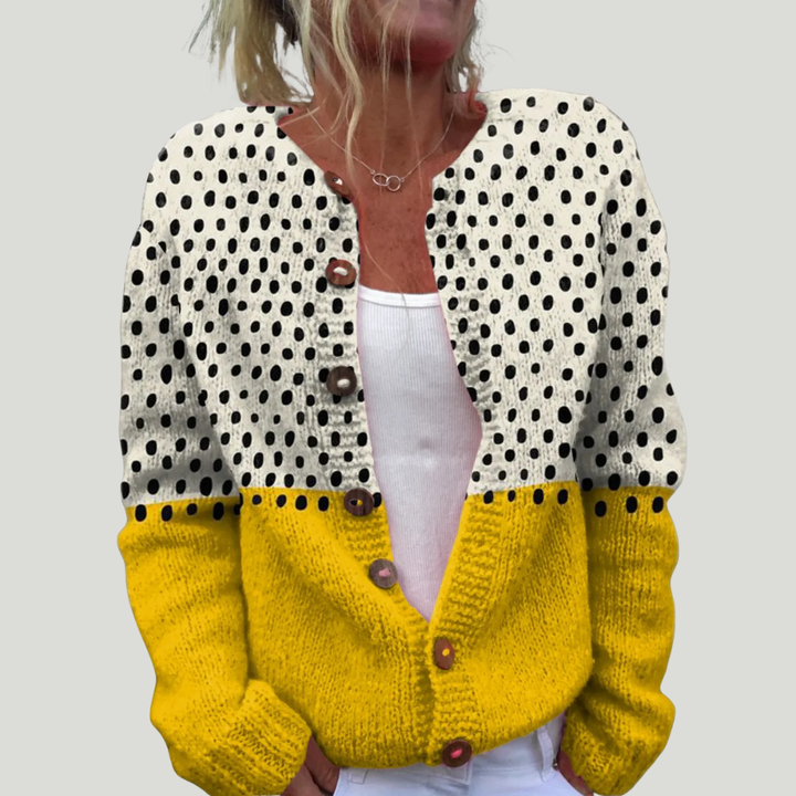 Arleane Comfortable Knitted Cardigan, view 2 - Elena Harper