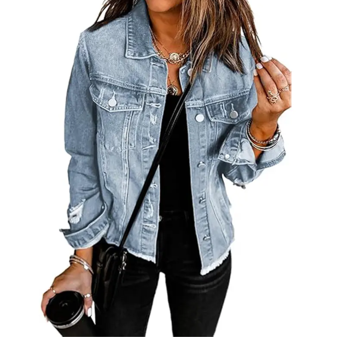 Miley™  |  Distressed soft luxurious fabrics Jacket