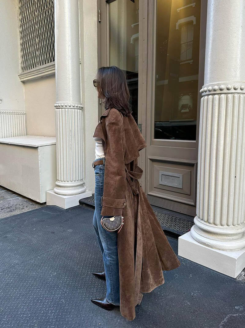 Emilia | Women's Winter Suede Double Button Coat