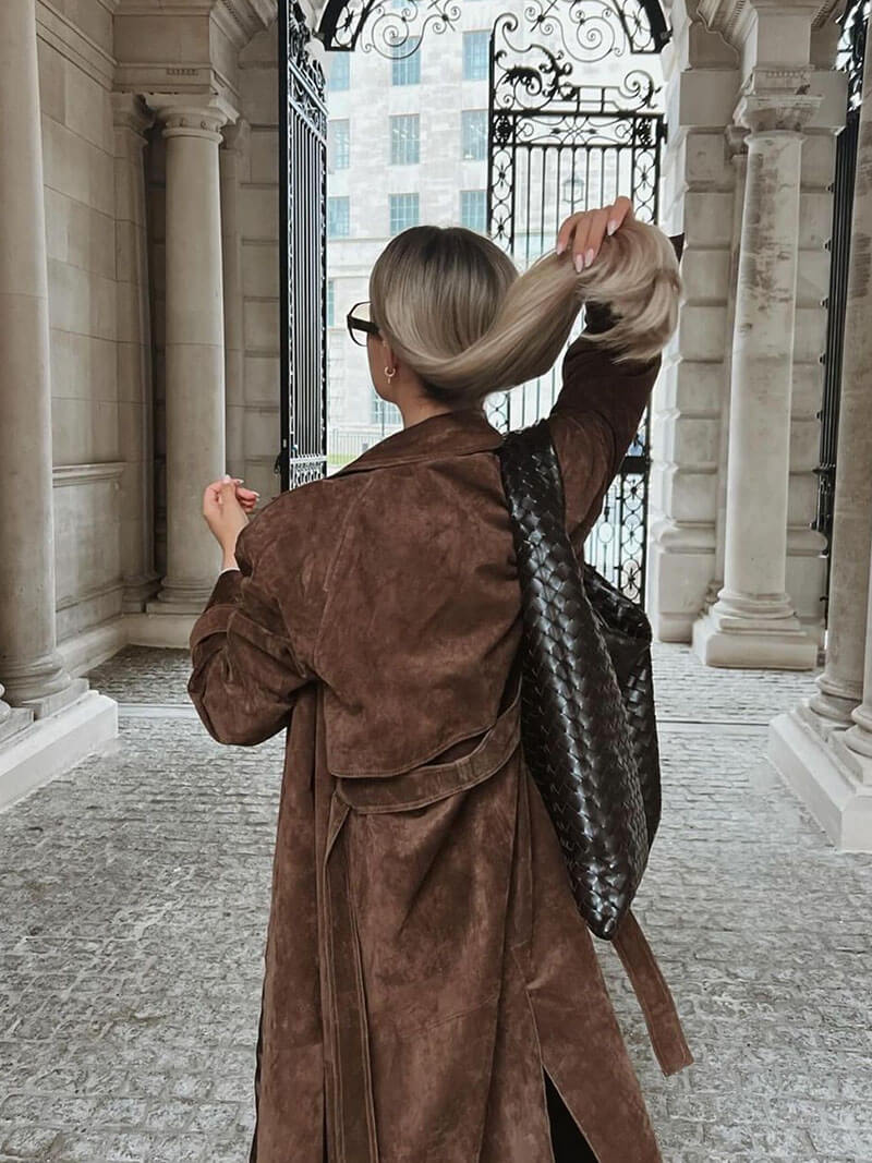Emilia | Women's Winter Suede Double Button Coat