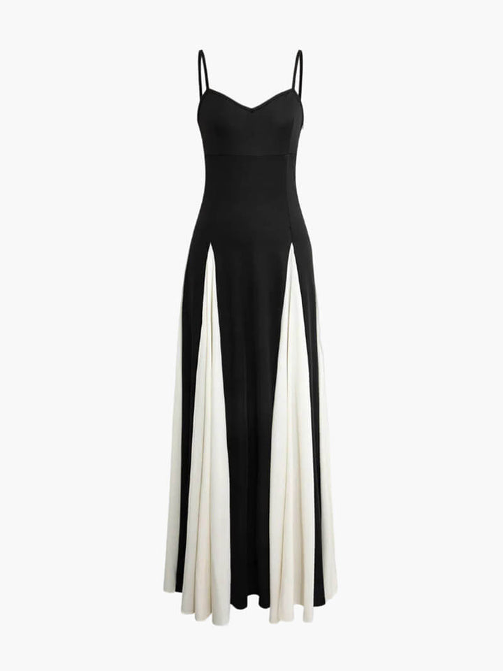 Women's Black & White Contrast Maxi Dress