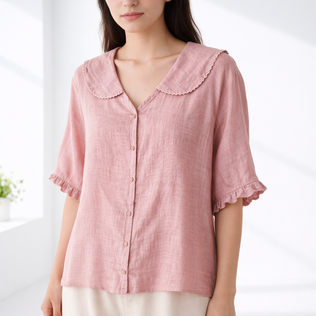 PETER PAN COLLAR BLOUSE FOR WOMEN