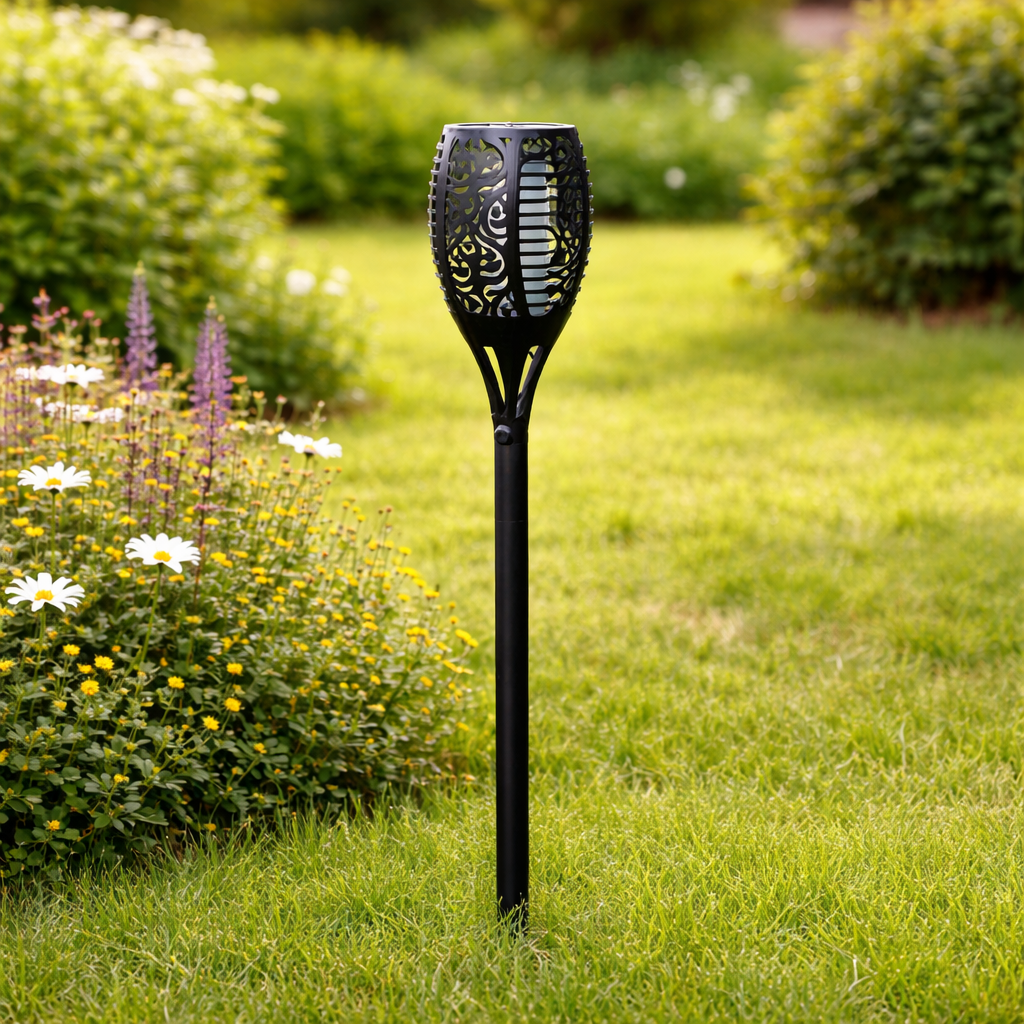 Solar Torch Lamp Garden with Flame Effect LED Waterproof IP67