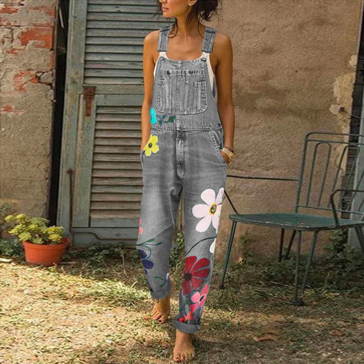 Summer Jumpsuit for Women with Festive Floral Pattern - Sarah