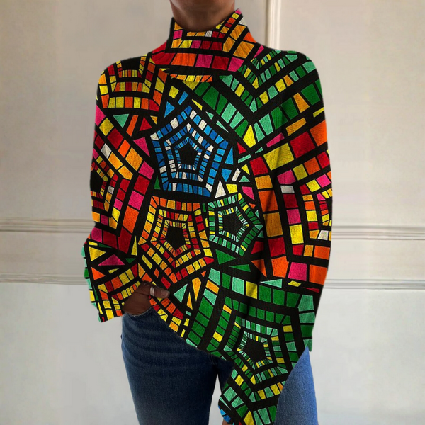 Sophie wearing Emma & Rose Cape Town Effortless Sweater, a soft knit sweater with a relaxed fit and ribbed cuffs.