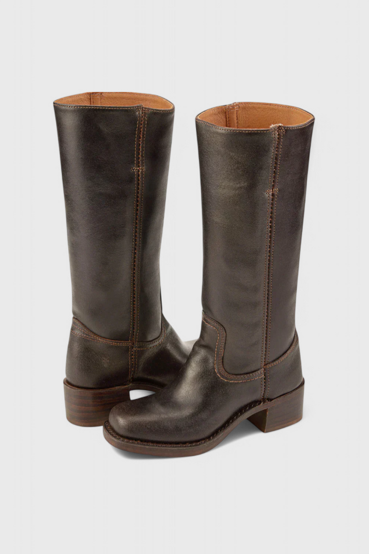 Women's Elegant Knee-High Heeled Boots - Comfortable & Stylish