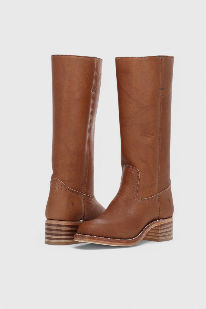 Women's Elegant Knee-High Heeled Boots - Comfortable & Stylish