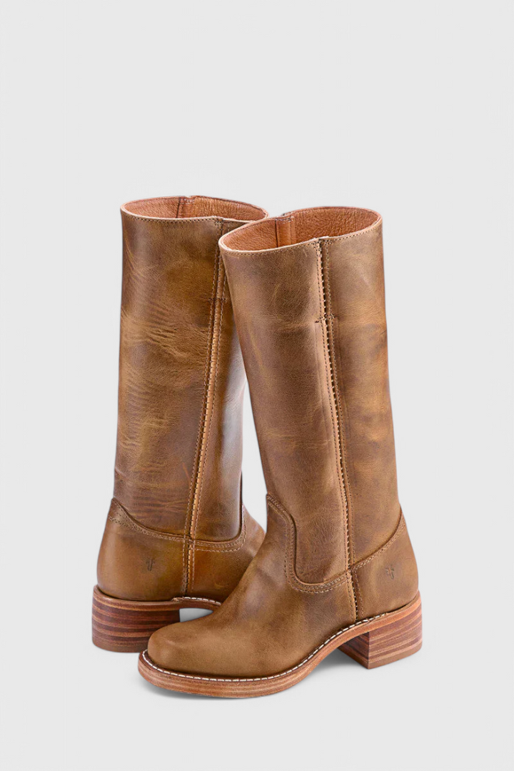 Women's Elegant Knee-High Heeled Boots - Comfortable & Stylish