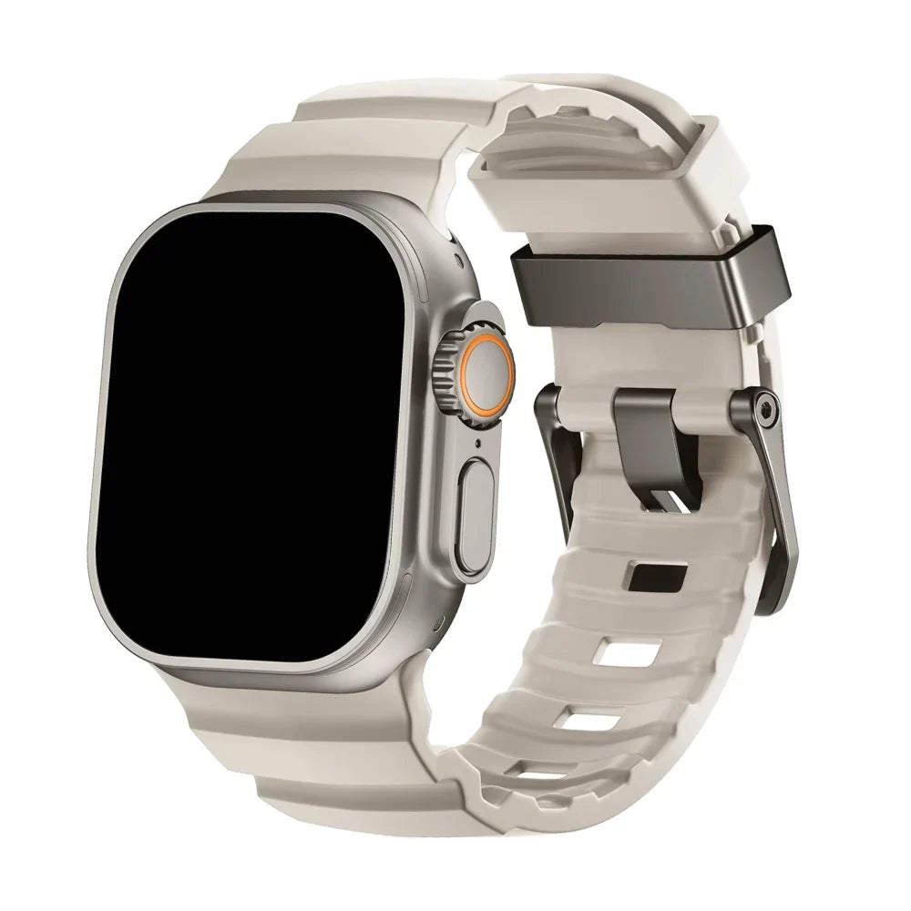 Silicone Watch Band for Apple Watch - Sport Band with Titanium Buckle