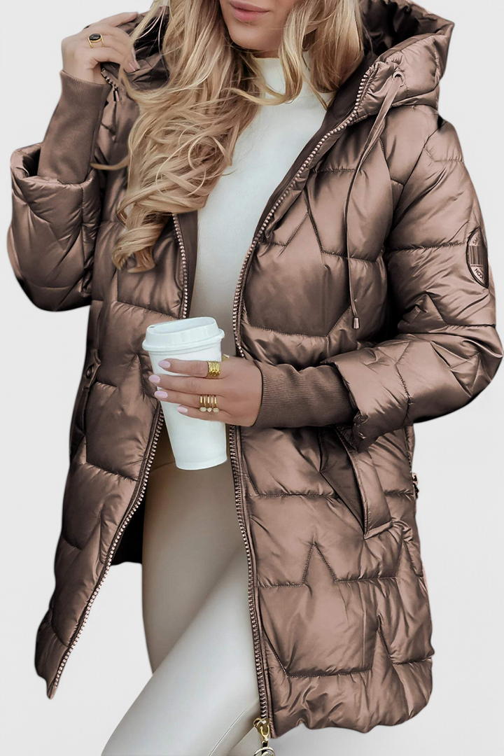 Quilted Jacket for Women | Long with Hood