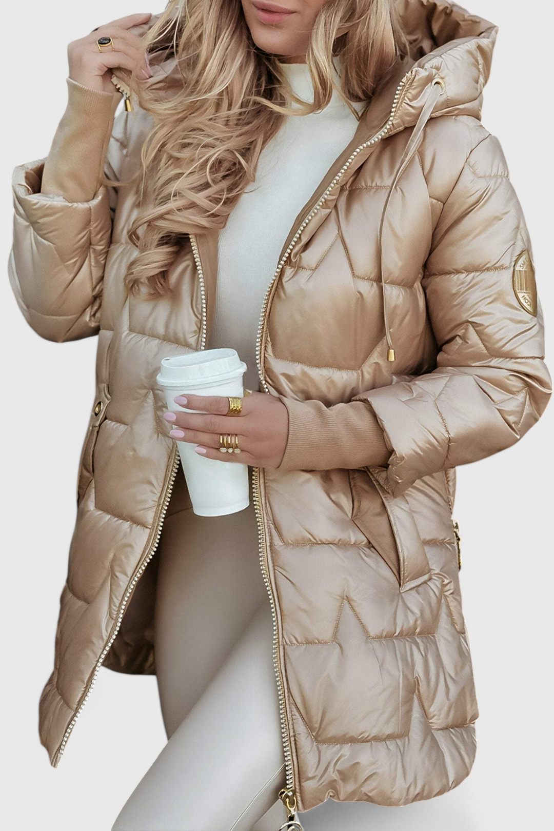 Quilted Jacket for Women | Long with Hood