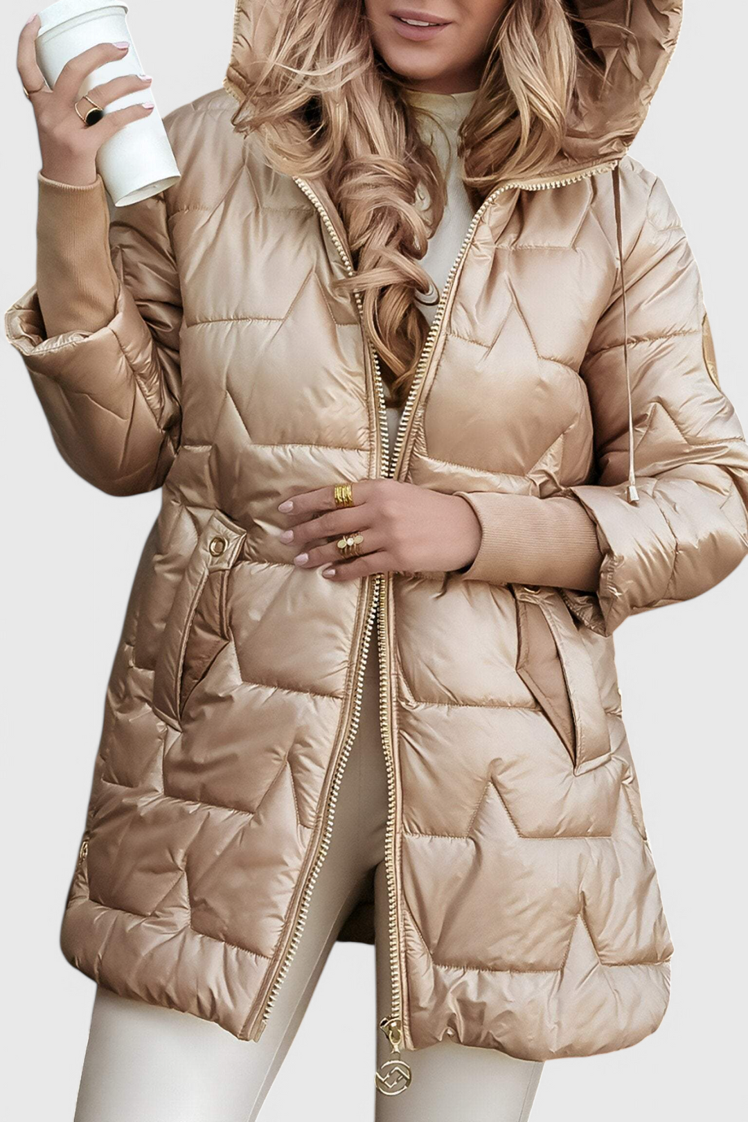 Quilted Jacket for Women | Long with Hood