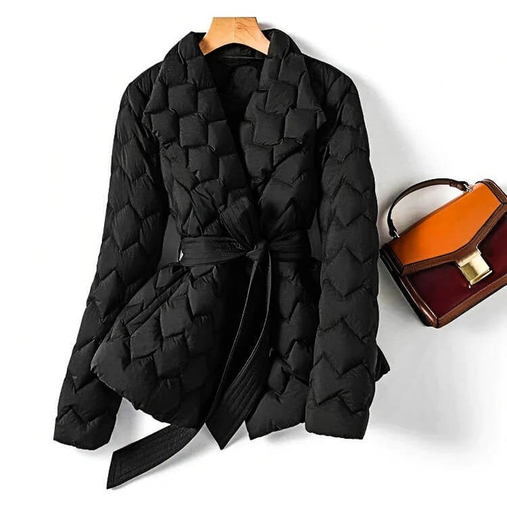 Quilted Jacket for Women | With Belt & Tailored Fit