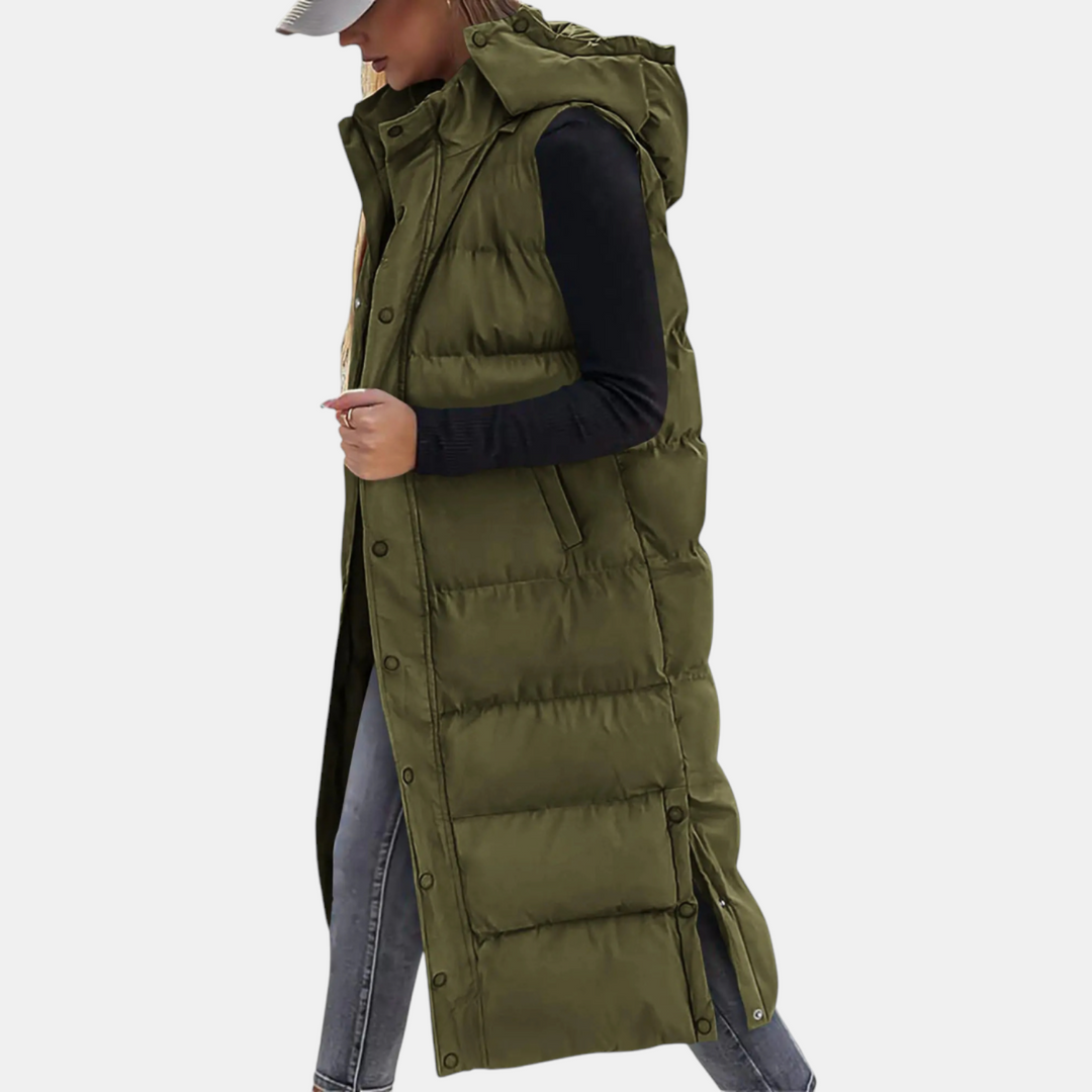 Padded Vest for Women | With Hood & Ankle-Length