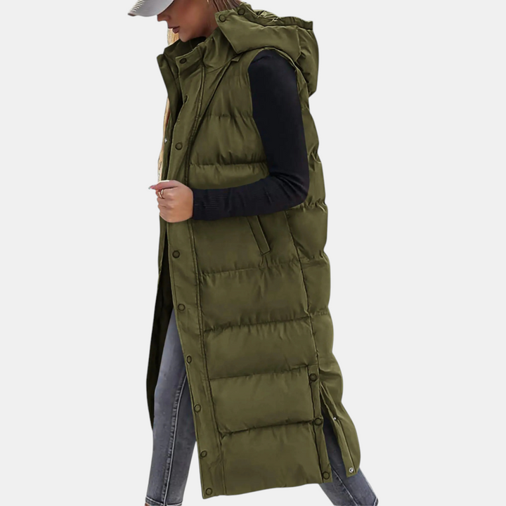 Padded Vest for Women | With Hood & Ankle-Length