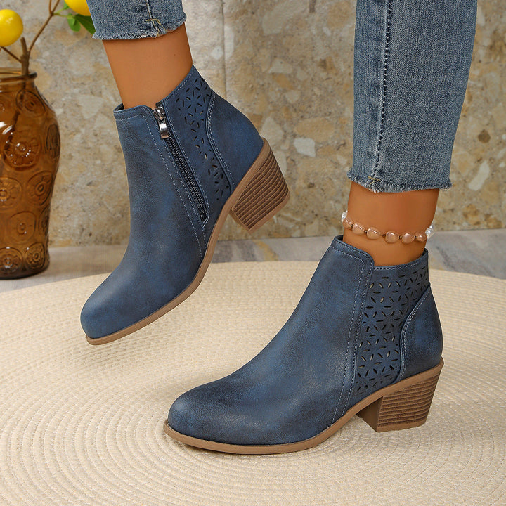 Ankle Boot for Women | Laser Cut & Block Heel