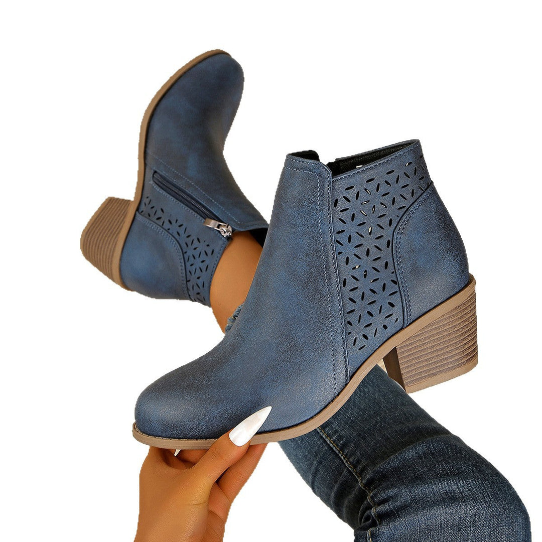 Ankle Boot for Women | Laser Cut & Block Heel