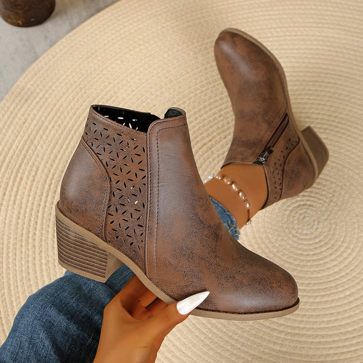 Ankle Boot for Women | Laser Cut & Block Heel