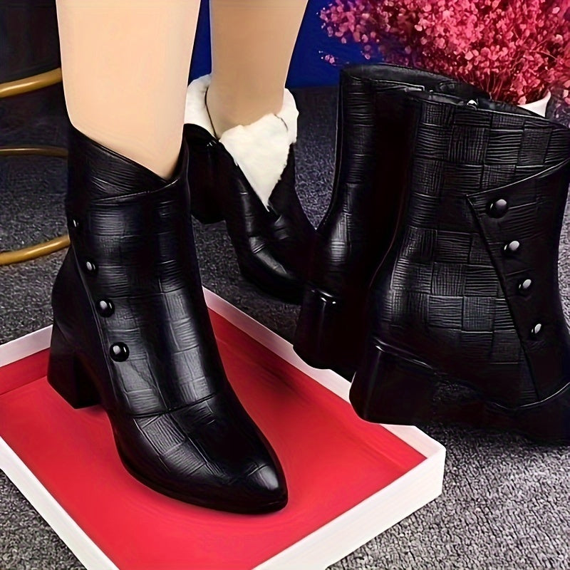 Ankle Boot for Women | Warm Lining & Refined Button Detail