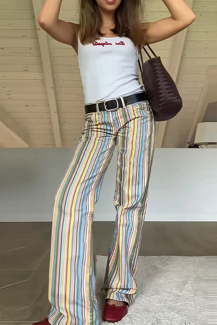 Straight Leg Jeans Women | Colorblock Design