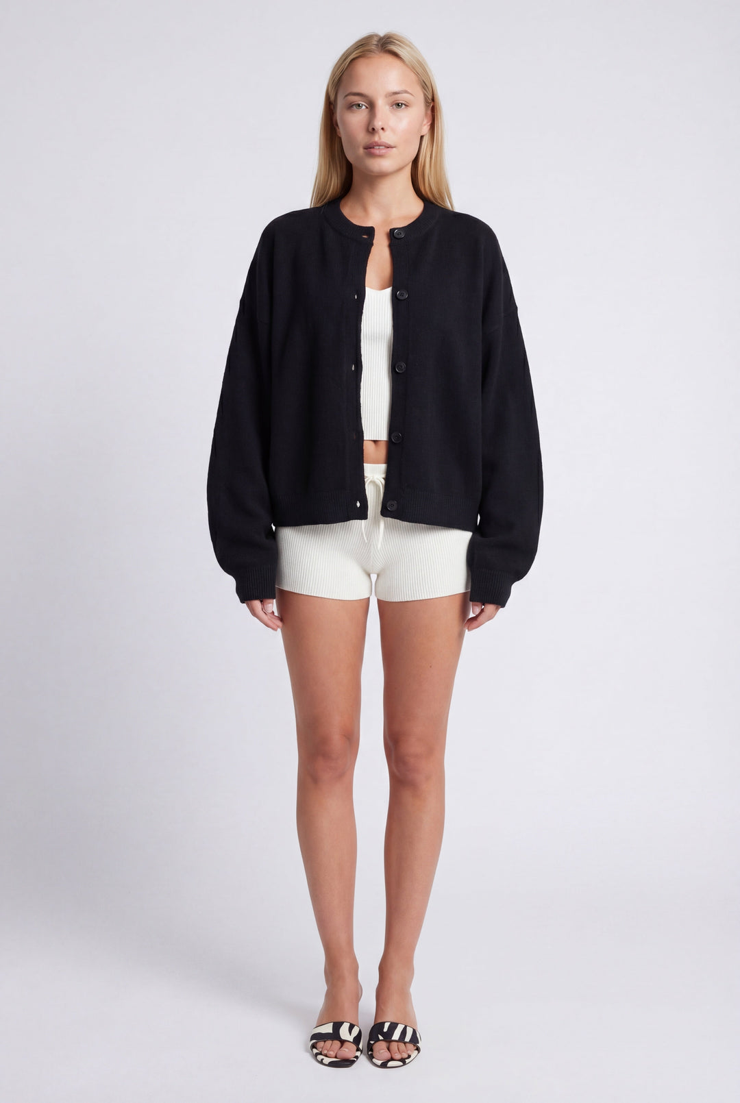 Cardigan for Women | Oversized Fit with High Round Neck