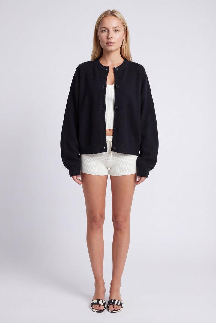 Cardigan for Women | Oversized Fit with High Round Neck