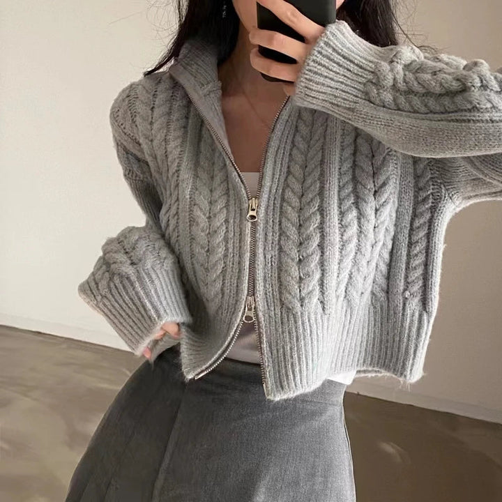 Cardigan Women | Zipper & Loose Fit