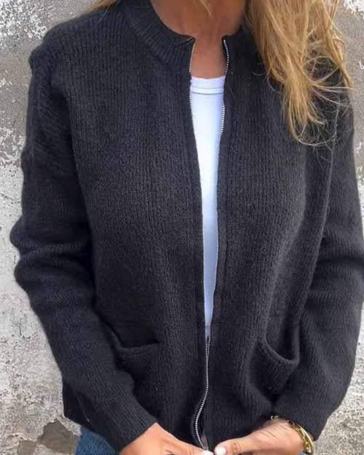 Women's Cardigan | Zipper & Warm Comfort