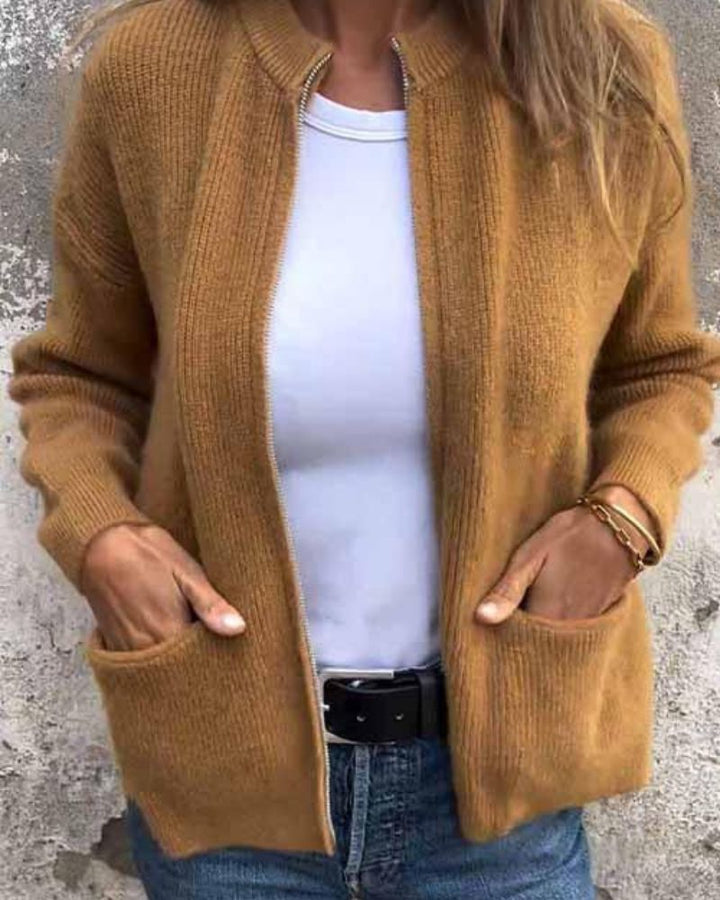 Women's Cardigan | Zipper & Warm Comfort