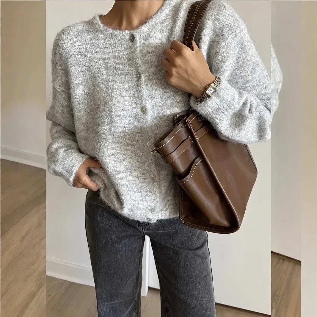 Cardigan for Women | Round Neck & Button Placket